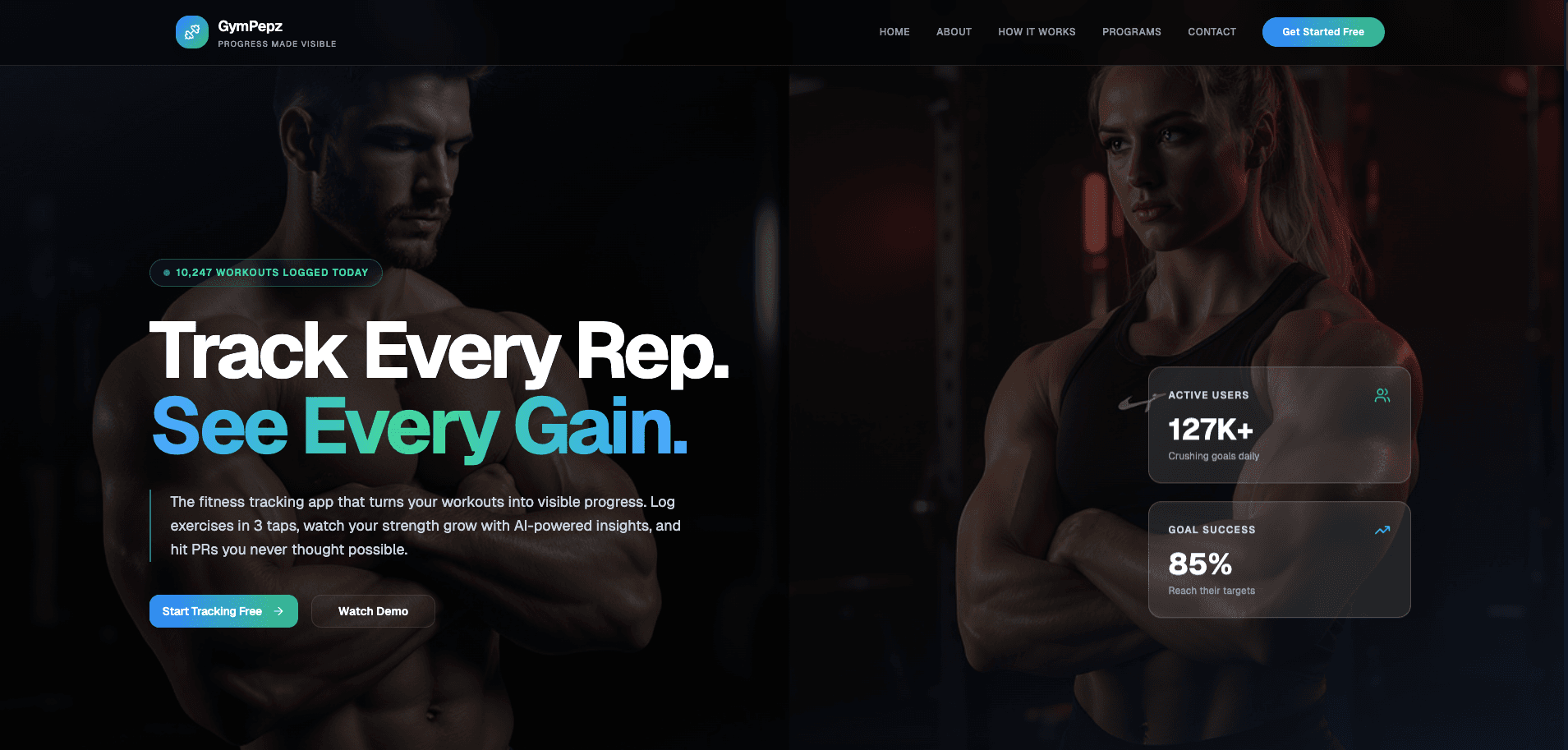 GymWebs AI-assisted workout planning interface